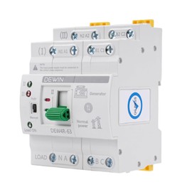 DEWIN Automatic Transfer Switch, 4P 63A 400V ATS Dual Power Transfer Switch Electric Selector Switch Rail Mount