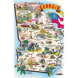 Map of Georgia - Vintage Image