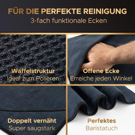 Barista Legends® Barista Cloth Set of 4 - 30 x 30 cm Barista Cloth for Cleaning Your Coffee Equipment (Barista Towel 40 x 40)