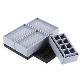 sourcing map 4-Pack Rectangle Bed Risers, 1.6 Inch Full Edge Heavy Duty Adjustable Furniture Risers for Bed Sofa Table and Couch Lift (Gray)