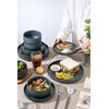 FOBENTA Dinnerware Sets for 6,18 Piece Starry Blue Plates and