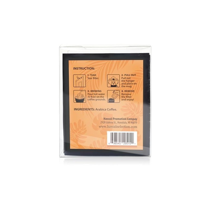 Hawaii Selection/ 100% Kona Coffee/Medium Roast/Single Serve/Pour Over Coffee/Drip Coffee
