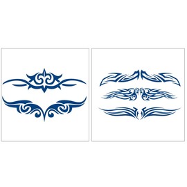 GZ313 022 Tribal Tattoos Antler Tattoos Semi-Permanent Tattoos Long Lasting Tattoos 2 Sheets