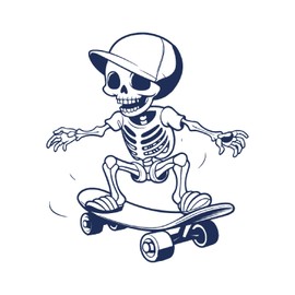 Tattwo.me 2 Week Waterproof Temporary Plant Tattoos - Skeleton Skateboarding - EU Compliance - Vegetable Ink - Tattoo Pad Size: 5 x 5cm (P0517)