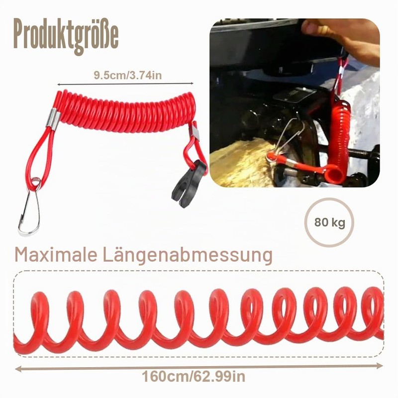 YAPKOLV Engine Stop Switch Rope, Emergency Stop Switch Quickstop for