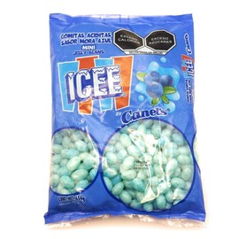 Gomitas Aciditas Mini Jelly Beans ICEE Canel's. Sabor Mora Azul. Bolsa de 454 gramos.