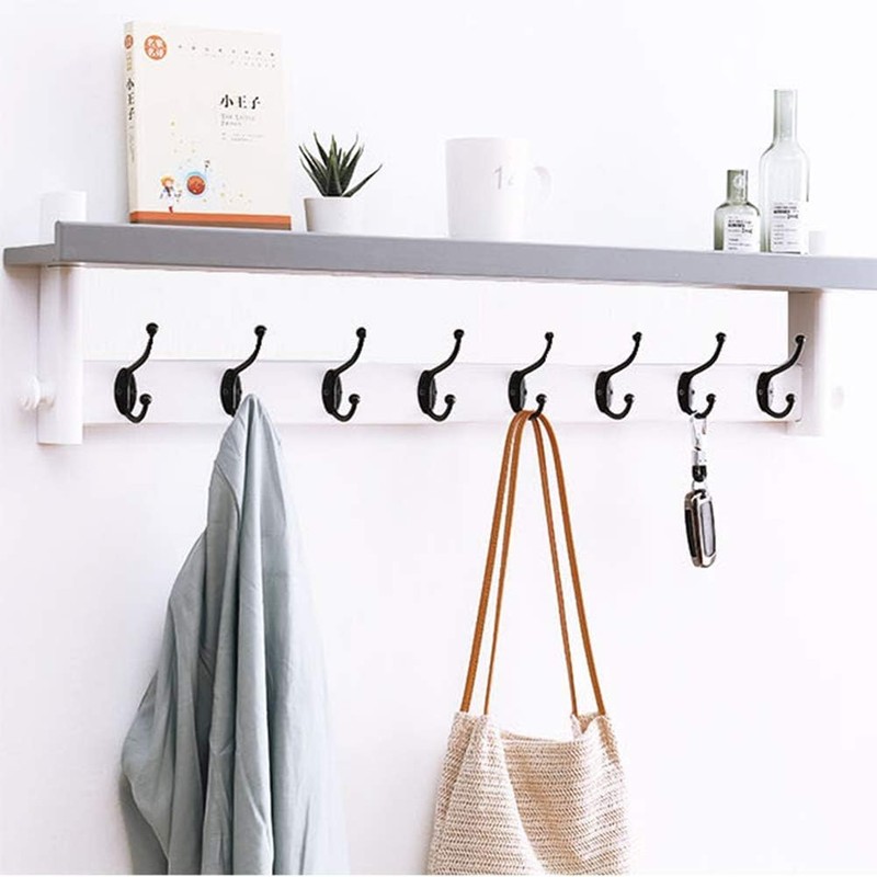 GlazieVault Black Coat Hooks for Wall - Stainless Steel Coat