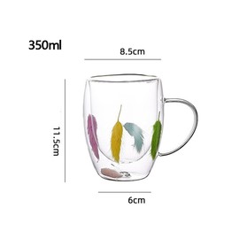 Xfeyaqlo 350 ml Cappuccino Glasses, Double-Walled Glass, Double-Walled Coffee Glasses, Latte Macchiato Glasses, Thermal Glasses, Double-Walled Thermal Glass, Double-Walled Tea Glasses (F)
