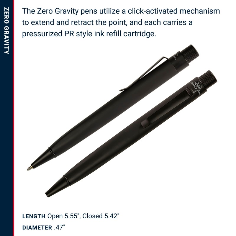 Fisher Space Pen Zero-Gravity Space Pen, Ballpoint, Matte Black Rubber