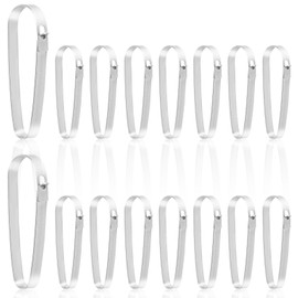 lasuroa 16pcs Stainless Steel Real Estate Sign Clips, Reusable Metal Sign Rider Clips for Hanging and Displaying Signs, Open House Plaque, For Sale, Fence, Yard, Banner & Flag Signs Post Accessories