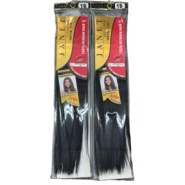 Janet Collection 2 Packs Janet Mink Yaky 16” Color 1B(OffBlack) Silky Smooth Touch