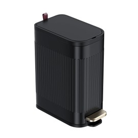 BETHEBEST Trash Can with Lid,Soft Close,Step Pedal,4 Gallon/15 Liter Stainless Steel Bathroom Trash Can with Removable Inner Waste Bin,Small Garbage Cans for Bathroom, Bed Room,Office, Kitchen(Black)