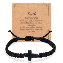 Christian Bracelets Gifts for Women Men,Religious Cross Bracelet Gifts for Mom/Daughter/Son/Friend/Him/Her,Inspirational Birthday Faith Based Jewelry Stocking Stuffers Gifts (Faith, Cord Chain)
