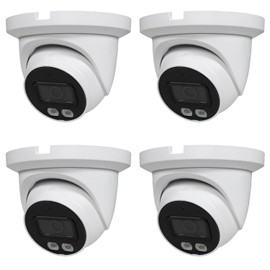 R-Tech 2MP Smart Dual Light HDCVI Fixed-Focal Eyeball Camera, Full-Color Night Vision - 4 Pack