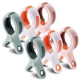 Roysmart 6 pieces large clips, beach towel clip, wind-resistant, jumbo size beach towel clips, large clothes pegs for daily laundry, beach towel, bath towel, bed linen and thick clothing