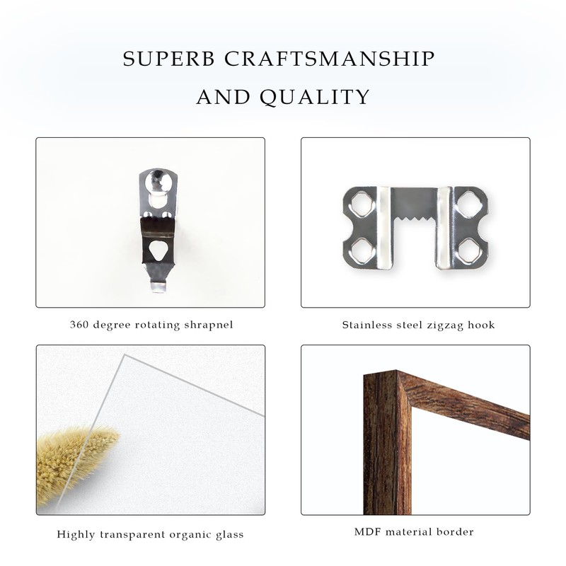 Fisnish 8x10 Picture Frame, for Tabletop Display, Horizontal or Vertical