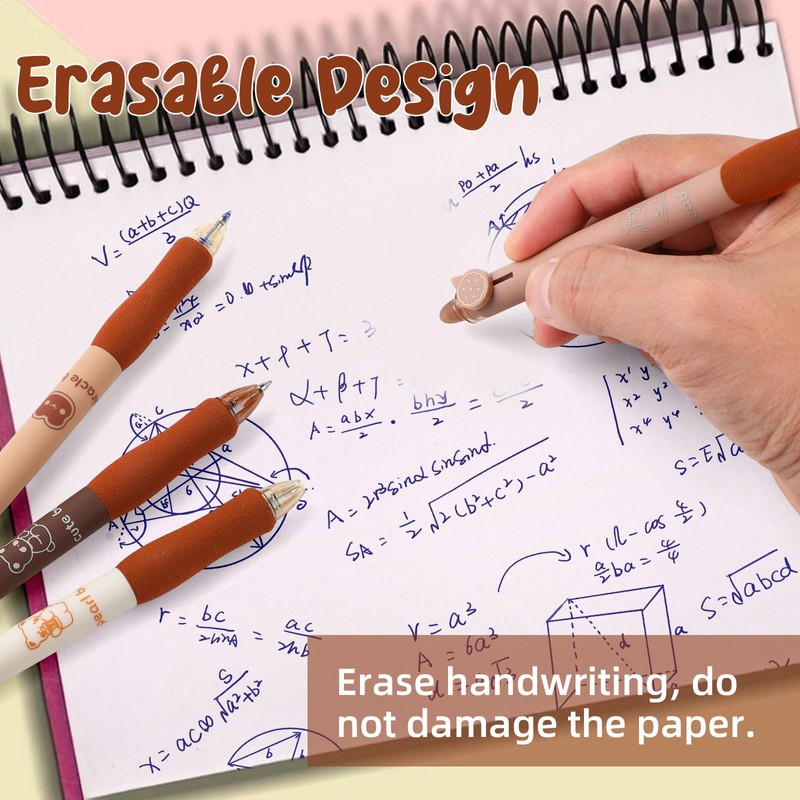 CRESZZLE Erasable Ballpoint Pen Set, Pack of 4, Cute Bear