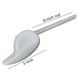 NuFlush Front Mounted Flush Handle, Nylon (8-inch Nylon Rod) (Left Hand)