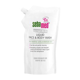 SEBAMED Liquid Face and Body Wash Refill Bag for Sensitive and Delicate Skin pH 5.5 Ultra Mild Dermatologist Recommended Cleanser 33.8 Fluid Ounces (1 Liter Pouch)