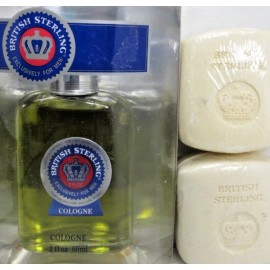 BRITISH STERLING EXCLUSIVELY FOR MEN COLOGNE 2 OZ & SOAP DU SAVON 3OZ - 3PCS SET
