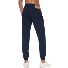 SEVEGO Men's 31"/33"/35"/37" Tall Inseam Joggers Lightweight Sweatpants 3 Zipper Pocket Tapered Athletic Workout Gym Pant 33", Navy Blue, M