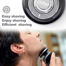 SH50 Shaver Replacement Heads for Series 5000 Razors, Rotary Replacement Blades with High Performance - Fast, Smooth and Close, 3Packs.