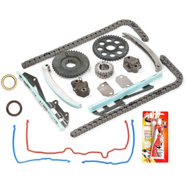 Compatible With 91-08 Ford F150 F250 E150 E250 Lincoln Mercury 4.6 SOHC 16V ROMEO Timing Chain Kit Timing Cover Gasket