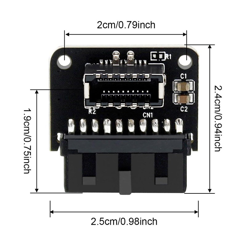 DKARDU Mainboard USB 3.0 Front 19Pin to 3.1 Type-C Front