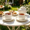Vitrignis 8oz Cappuccino Cups With Saucers - Set Of 4