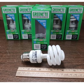 Greenlite 13W Light Bulbs - 60W Eqivalent - 900 Lumens 8,000 Hours 6 -Pcs