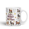 Vixar Keramiktasse "Life is better with Horses", für Tee, Kaffee,