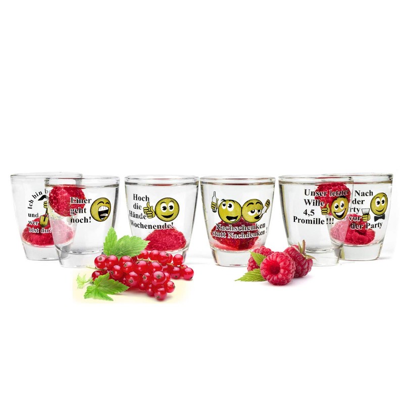 Sendez 6-Pack Modern Shot Glasses, 25ml, Colorless, Reusable, Dishwasher Safe