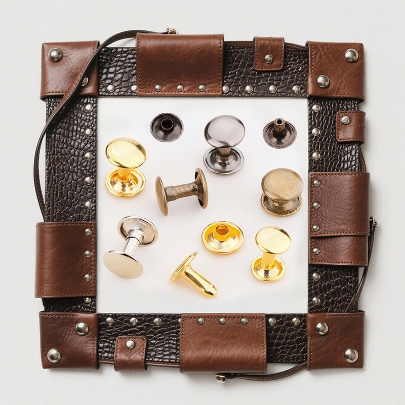 bumnay Leather Rivets Set, 180 Sets Leather Rivets, 3 Sizes