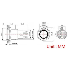 Larcele JSANKG-07 19 mm Pressure Switch with Indicator Light, DIY 12 V Electric Switch, Locking, Waterproof, Pack of 5 (Locking, Light Green) Multi-Way
