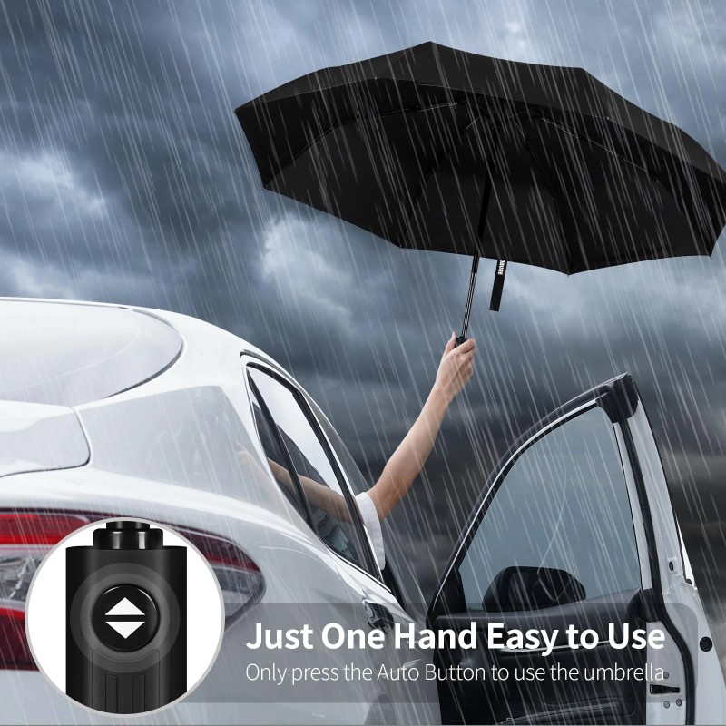 Yoobure Windproof Travel Umbrella, Automatic Umbrellas for Rain - Compact