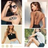 craspire 10 Blatt Schwarze Blumen Temporäre Tattoos Frauen Männer Abnehmbare