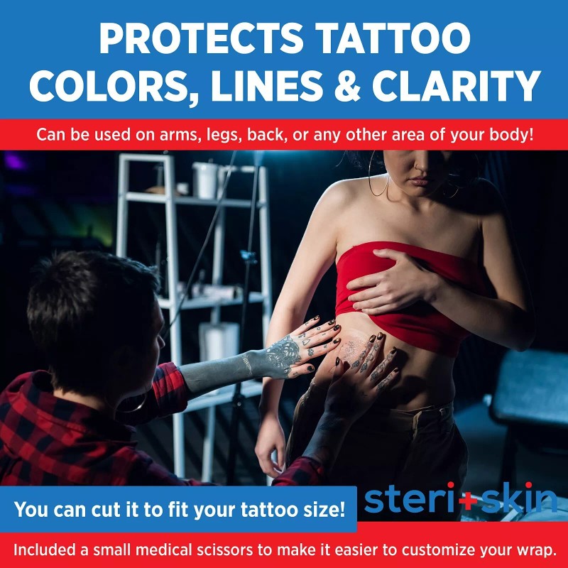 Steri+Skin Tattoo Aftercare Transparent Adhesive Bandage -10.2 X 2 yard