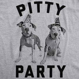 Mens Pitty Party T Shirt Cute Pitbull Dog Tee Gift for Pet Owner Mens Funny T Shirts Funny Dog T Shirt Novelty Tees for Men Light Grey L