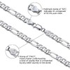Savlano 925 Sterling Silver 7.5mm Italian Solid Figaro Link Chain