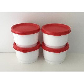 Tupperware Snack cup set of 4 raspberry seals