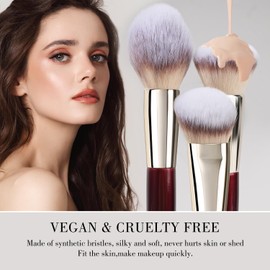 BEILI Vegan Makeup Brushes 9pcs Brush Set Makeup, Makeup Brush Set, Professional Makeup Brush Set, Eye Shadow Brush, Foundation Brush, Blush Brush, Contouring Brush Gift Set