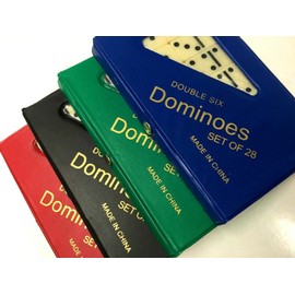 ASPIRE UK® Double Six Dominoes Set of 28 in PVC Carry Case Traditional Travel Game Toy