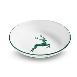 GMUNDNER KERAMIK Soup Plate Cup Diameter 20 cm Green Deer Tableware Handmade in Austria