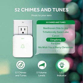 Avantek Wireless Doorbell, Mini Waterproof Door Bell Chime Operating A