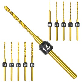 AM ARROWMAX Twist Mini Micro Drill Bits Set, 0.5mm-2.3mm, Size Marked,Titanium Coated, M35 High Speed Steel Jewelry Drill Bits, 3/32-Inch Shank, Hole Drilling Tool for DIY, Wood, Plastic (HSS Set B)