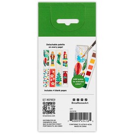 Brea Reese: Watercolor Bookmark Pad - Holiday Cheer - Compact Paint Palette, 8 Holiday Themed Pages & 4 Blank Sheets, Festive Adult Art Kit