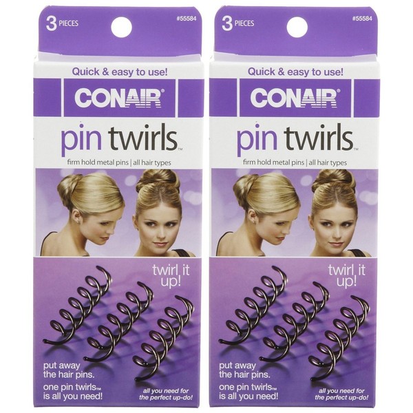 Conair Pin Twirls Firm Hold Metal Pins, 3 ct, 2 pk