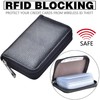 Easyoulife Genuine Leather Credit Card Holder Zipper Wallet With 26