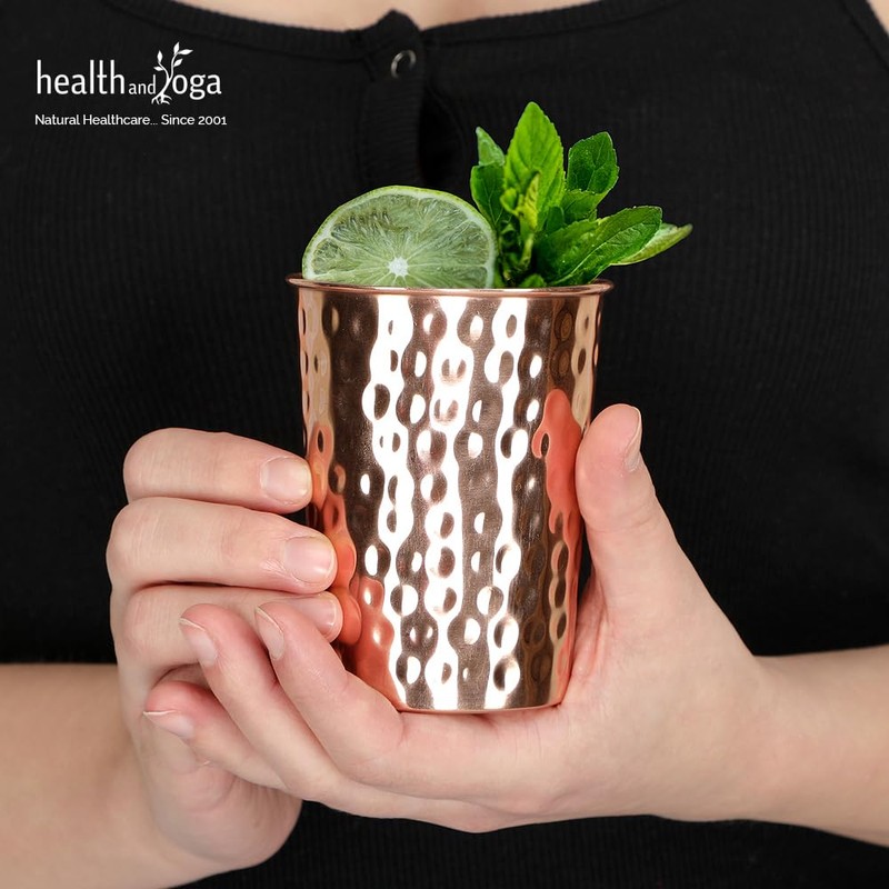 qCup Hand Hammered Copper Tumblers - Ayurvedic Health Pure Copper