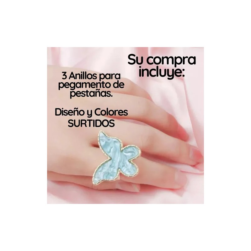 Anillos Pegamento Extensin De Pestaas Piedra Jade 3pz Full Modelos